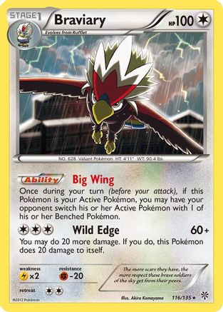 Braviary (116) Reverse Holofoil - Plasma Storm