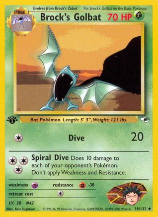 Brock's Golbat (39) (1st Edition) - Gym Heroes