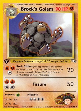 Brock's Golem (20) (1st Edition) - Gym Heroes