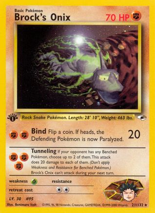 Brock's Onix (21) (1st Edition) - Gym Heroes