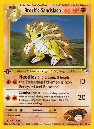 Brock's Sandslash (23) (1st Edition) - Gym Heroes