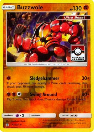 Buzzwole (Pokemon League) (77) Reverse Holofoil - League & Championship Cards
