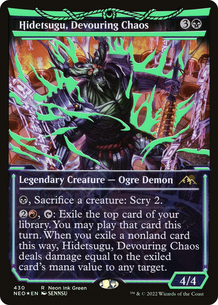 Hidetsugu, Devouring Chaos (Neon Ink Green) [Kamigawa: Neon Dynasty] | Silver Goblin