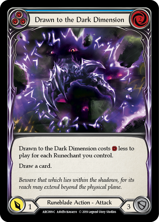 Drawn to the Dark Dimension (Blue) [ARC099-C] (Arcane Rising)  1st Edition Rainbow Foil | Silver Goblin