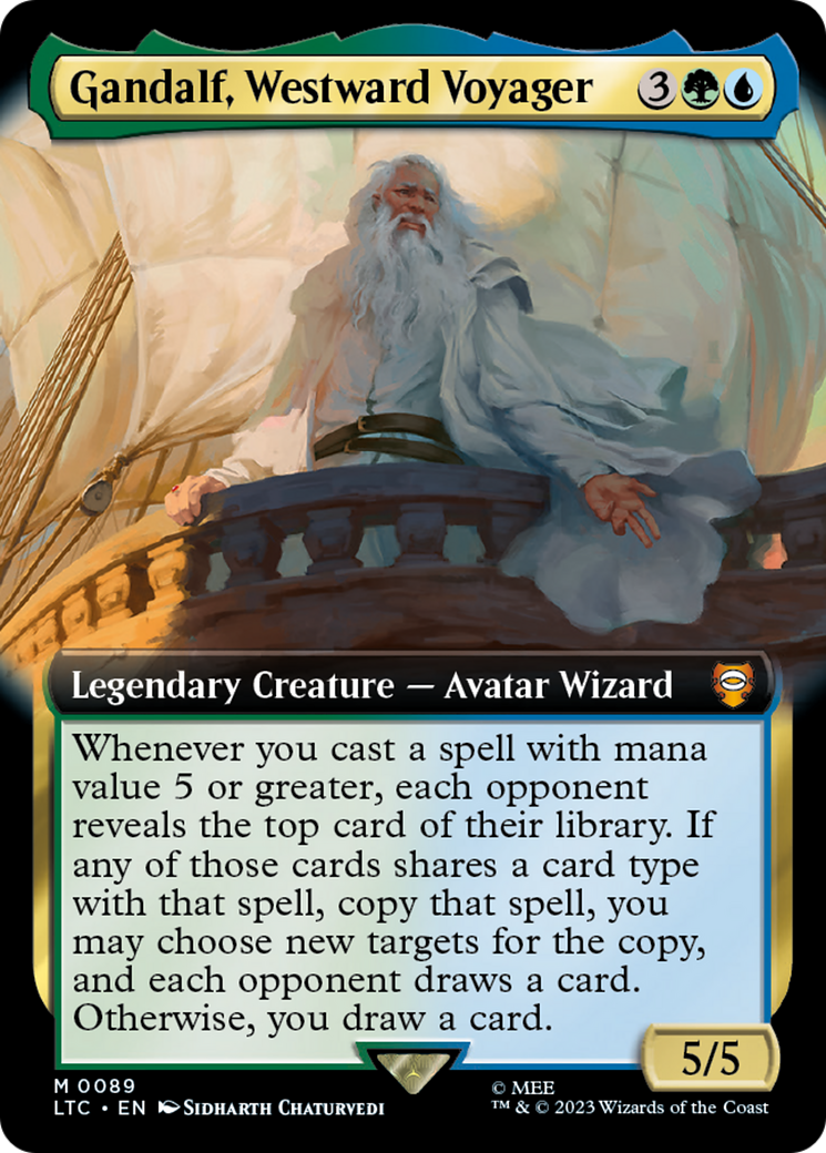 Gandalf, Westward Voyager (Extended Art) [The Lord of the Rings: Tales of Middle-Earth Commander] Foil