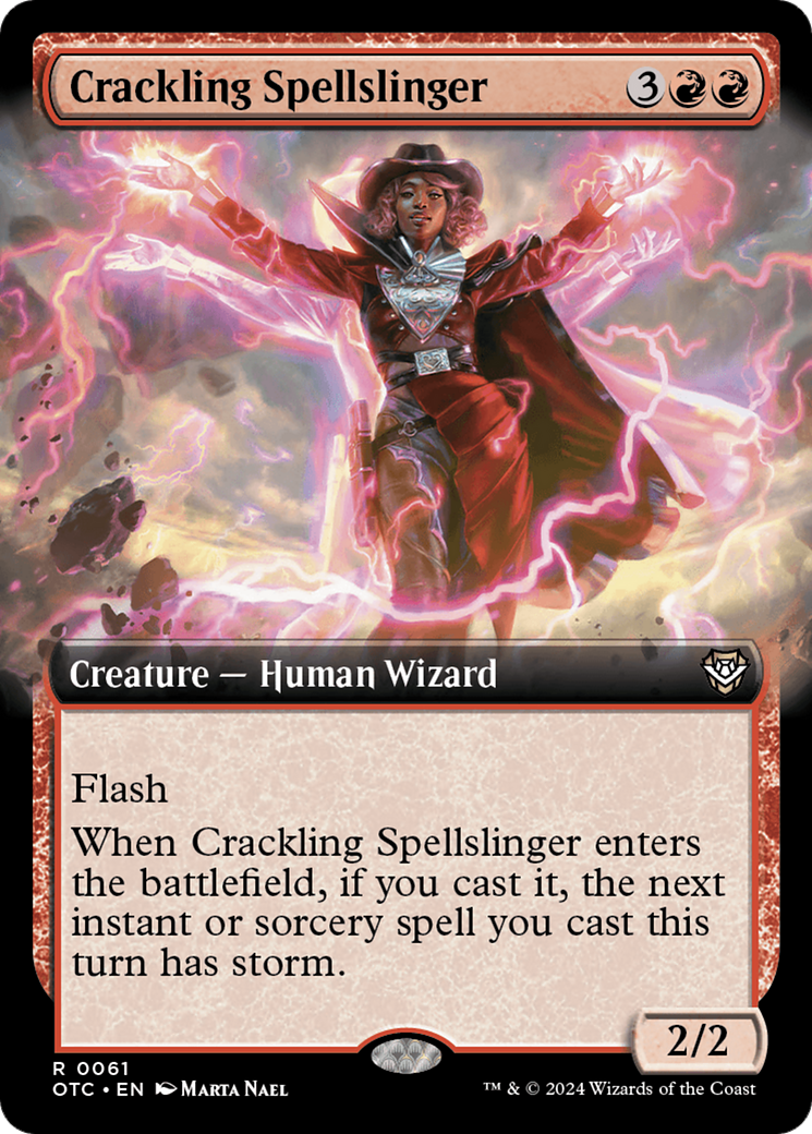 Crackling Spellslinger (Extended Art) [Outlaws of Thunder Junction Commander] | Silver Goblin