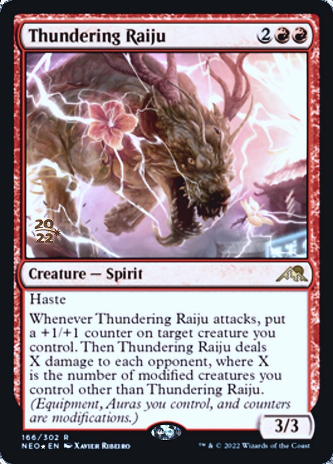 Thundering Raiju [Kamigawa: Neon Dynasty Prerelease Promos] | Silver Goblin