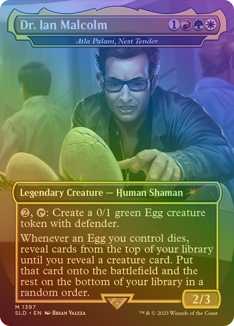 Atla Palani, Nest Tender (Dr. Ian Malcolm) (1397) Rainbow Foil - Secret Lair Drop