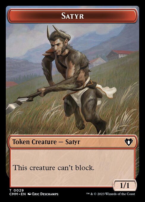 Spirit (0010) // Satyr Double-Sided Token [Commander Masters Tokens] Foil