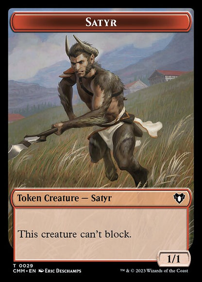 Spirit (0010) // Satyr Double-Sided Token [Commander Masters Tokens] Foil