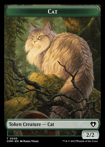 Zombie (0019) // Cat (0030) Double-Sided Token [Commander Masters Tokens] Foil