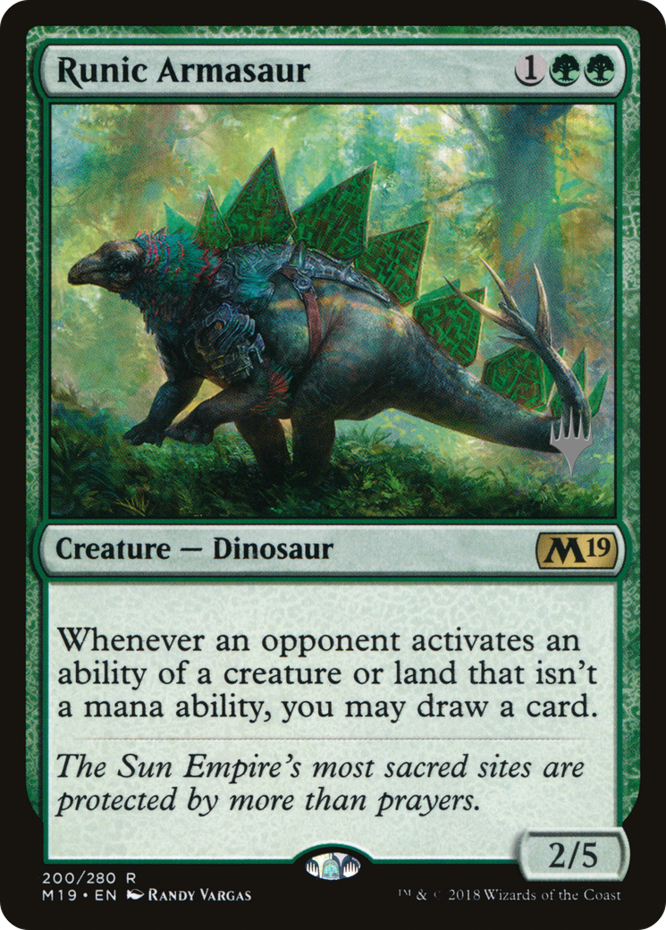 Runic Armasaur (Promo Pack) [Core Set 2019 Promos] Foil
