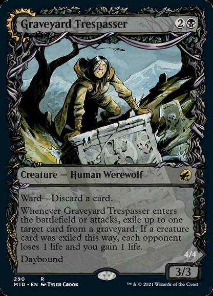 Graveyard Trespasser // Graveyard Glutton (Showcase Equinox) [Innistrad: Midnight Hunt] Foil