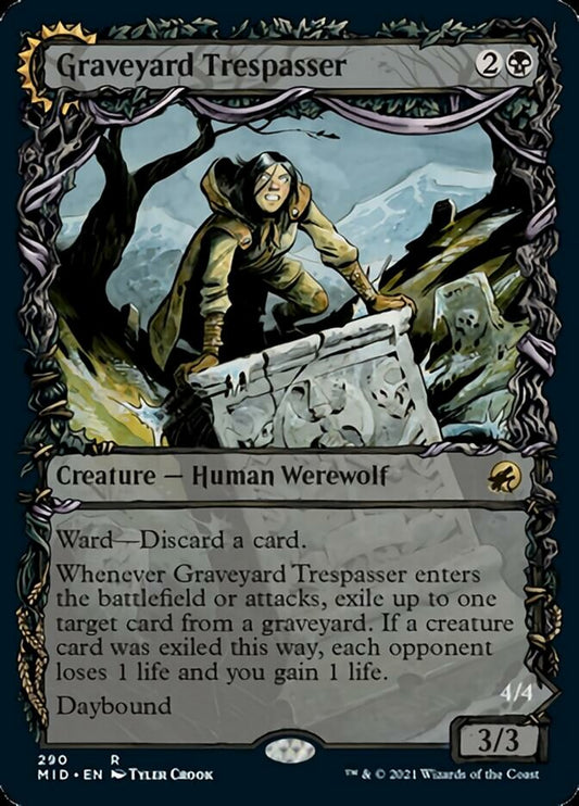 Graveyard Trespasser // Graveyard Glutton (Showcase Equinox) [Innistrad: Midnight Hunt] Foil