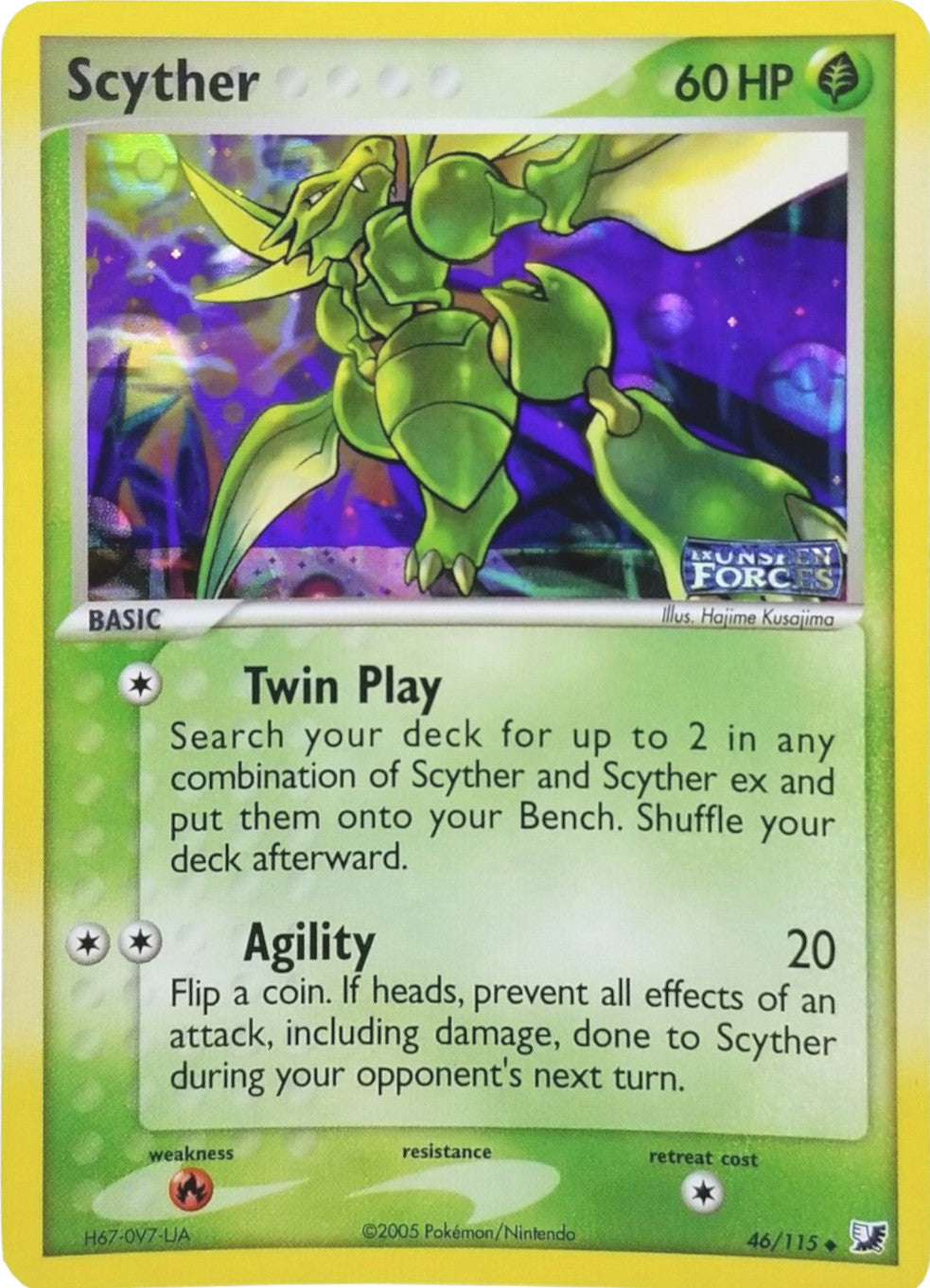 Scyther (46/115) (Stamped) [EX: Unseen Forces] | Silver Goblin