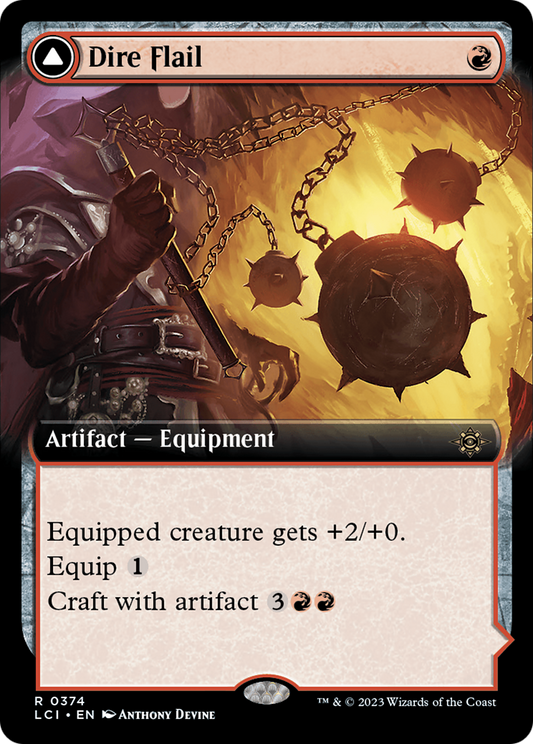Dire Flail (Extended Art) [The Lost Caverns of Ixalan] Foil