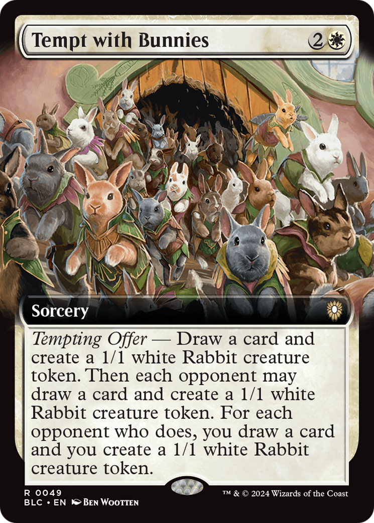 Tempt with Bunnies (Extended Art) [Bloomburrow Commander] | Silver Goblin