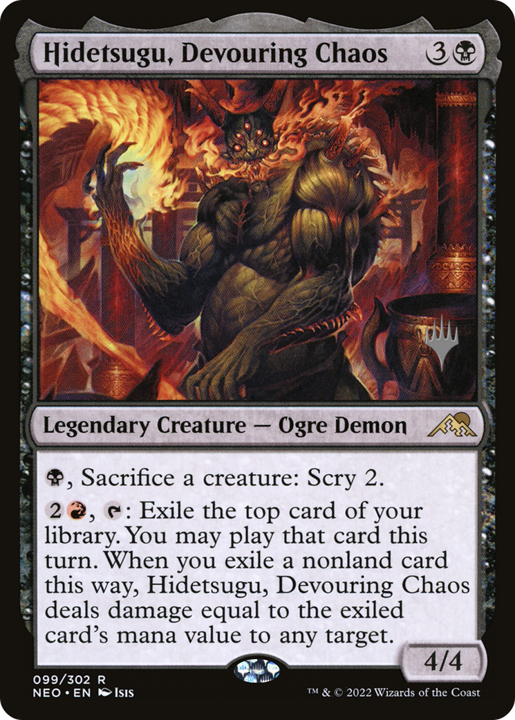 Hidetsugu, Devouring Chaos (Promo Pack) [Kamigawa: Neon Dynasty Promos] Foil