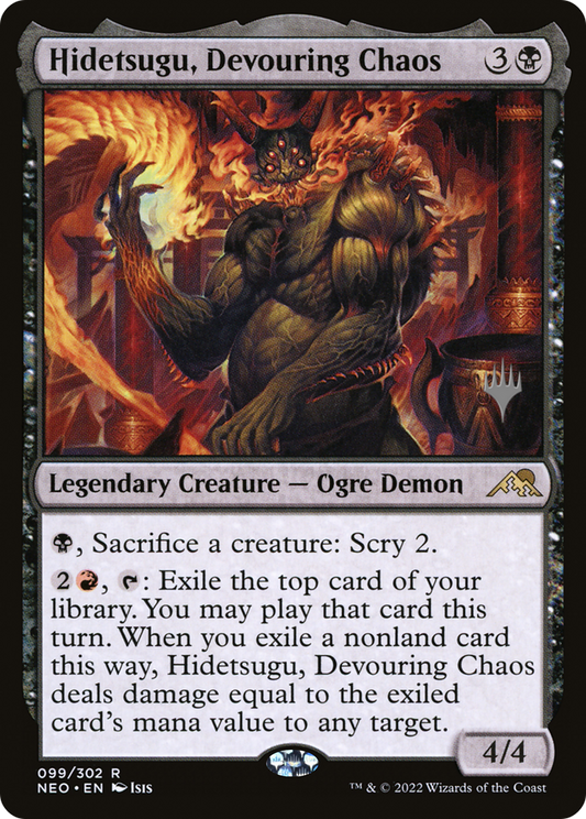 Hidetsugu, Devouring Chaos (Promo Pack) [Kamigawa: Neon Dynasty Promos] Foil