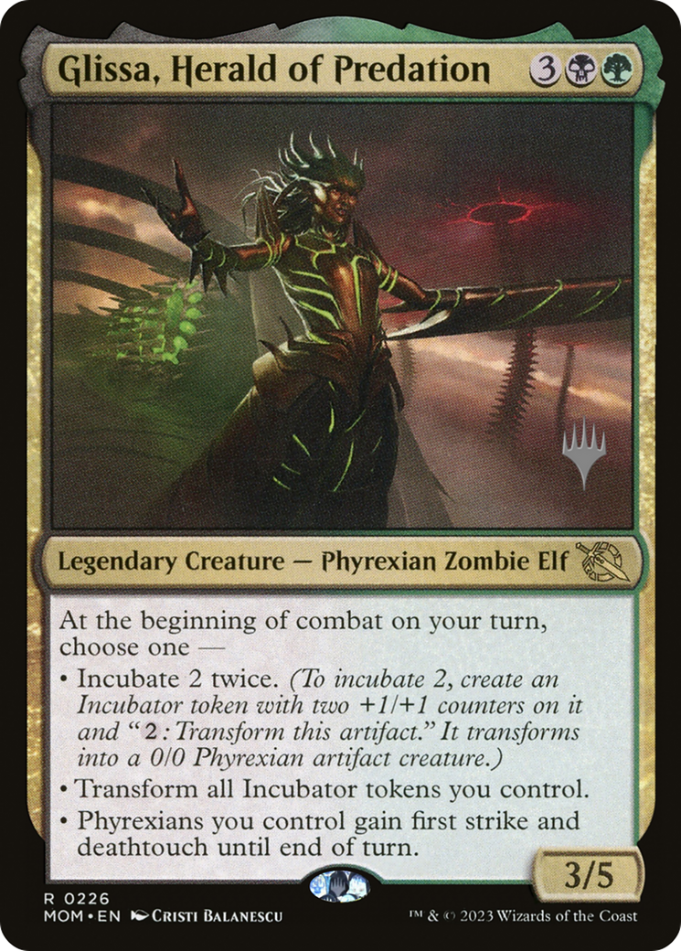 Glissa, Herald of Predation (Promo Pack) [March of the Machine Promos] Foil