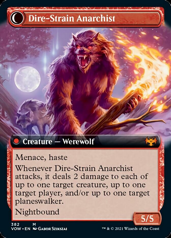 Volatile Arsonist // Dire-Strain Anarchist (Extended Art) [Innistrad: Crimson Vow] Foil