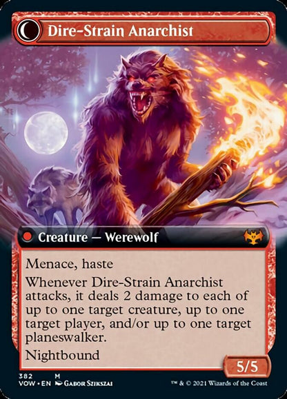 Volatile Arsonist // Dire-Strain Anarchist (Extended Art) [Innistrad: Crimson Vow] Foil