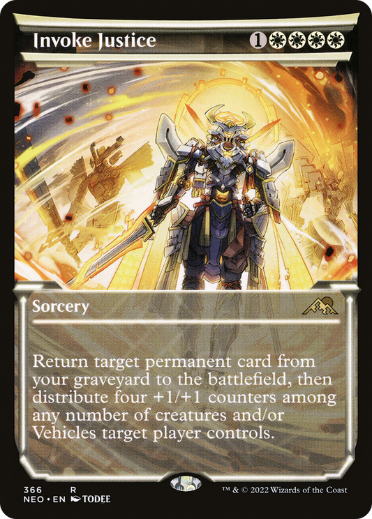 Invoke Justice (Showcase Soft Glow) [Kamigawa: Neon Dynasty] Foil