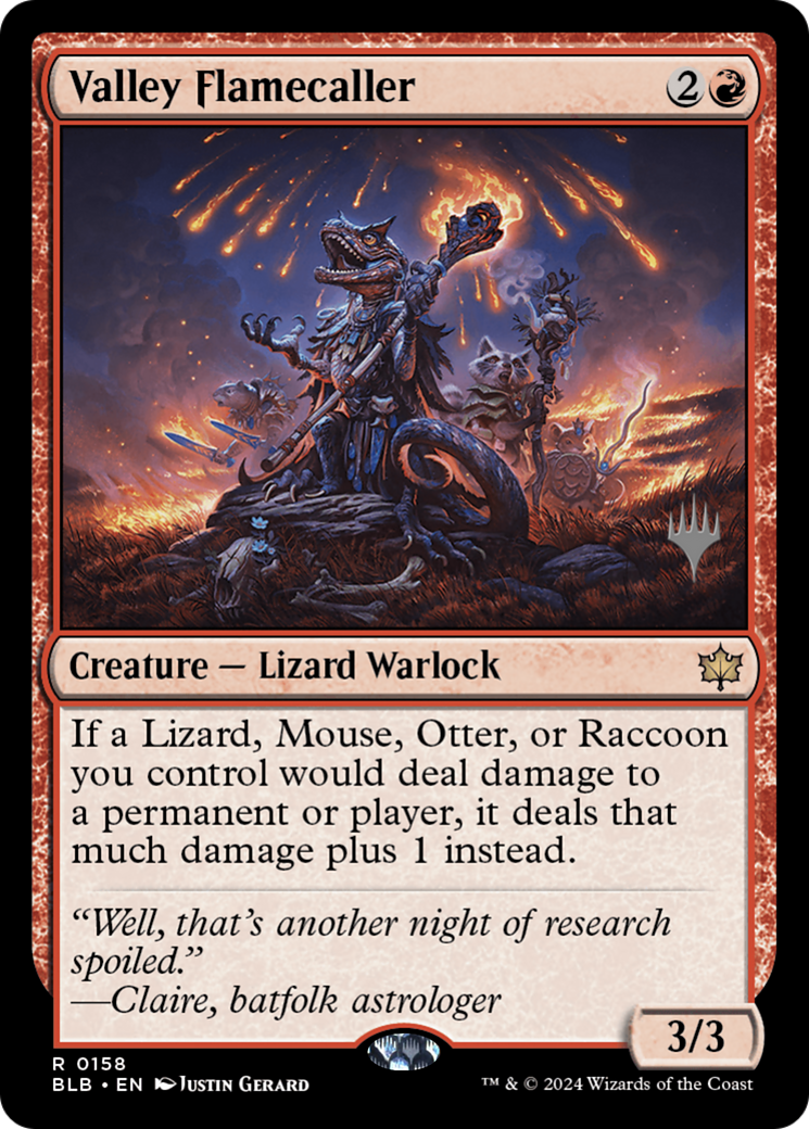 Valley Flamecaller (Promo Pack) [Bloomburrow Promos] Foil