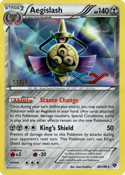 Aegislash (86/146) (Staff Prerelease Promo) [XY: Black Star Promos] | Silver Goblin