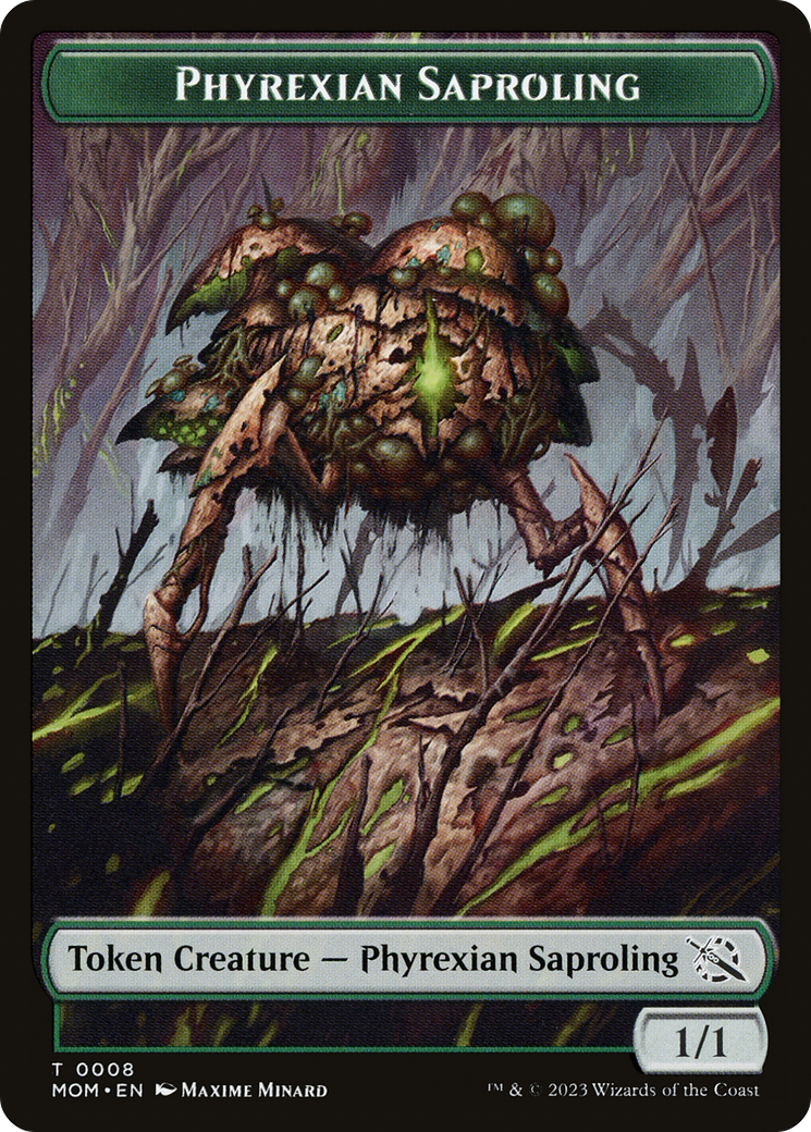 Treasure (20) // Phyrexian Saproling Double-Sided Token [March of the Machine Tokens] | Silver Goblin