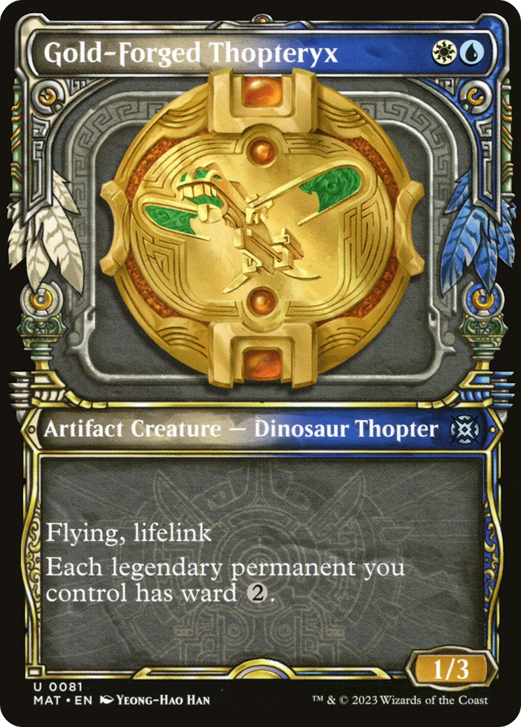 Gold-Forged Thopteryx (Showcase) [March of the Machine: The Aftermath] Foil
