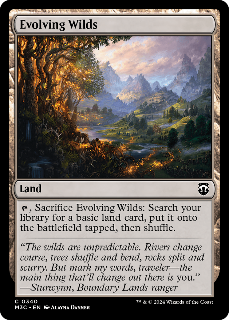 Evolving Wilds (Ripple Foil) [Modern Horizons 3 Commander] | Silver Goblin