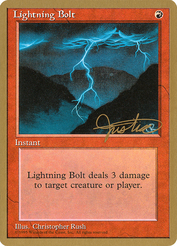 Lightning Bolt (Mark Justice) [Pro Tour Collector Set] | Silver Goblin