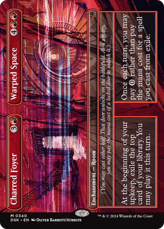 Charred Foyer // Warped Space (Borderless) [Duskmourn: House of Horror] Foil