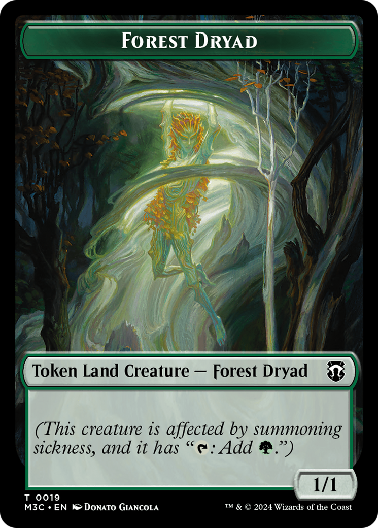 Forest Dryad (Ripple Foil) // Emblem - Vivien Reid Double-Sided Token [Modern Horizons 3 Commander Tokens] | Silver Goblin