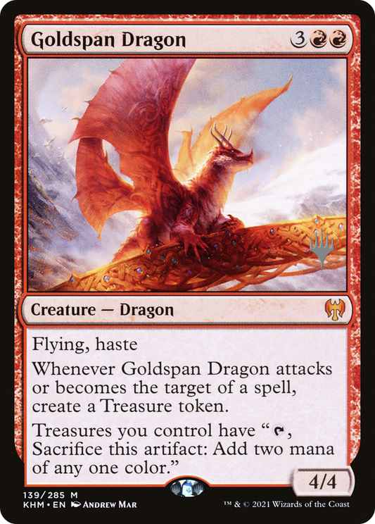 Goldspan Dragon (Promo Pack) [Kaldheim Promos] Foil