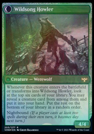 Howlpack Piper // Wildsong Howler [Innistrad: Crimson Vow Prerelease Promos] | Silver Goblin