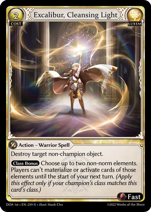 Excalibur, Cleansing Light (259) [Dawn of Ashes: 1st Edition] Foil