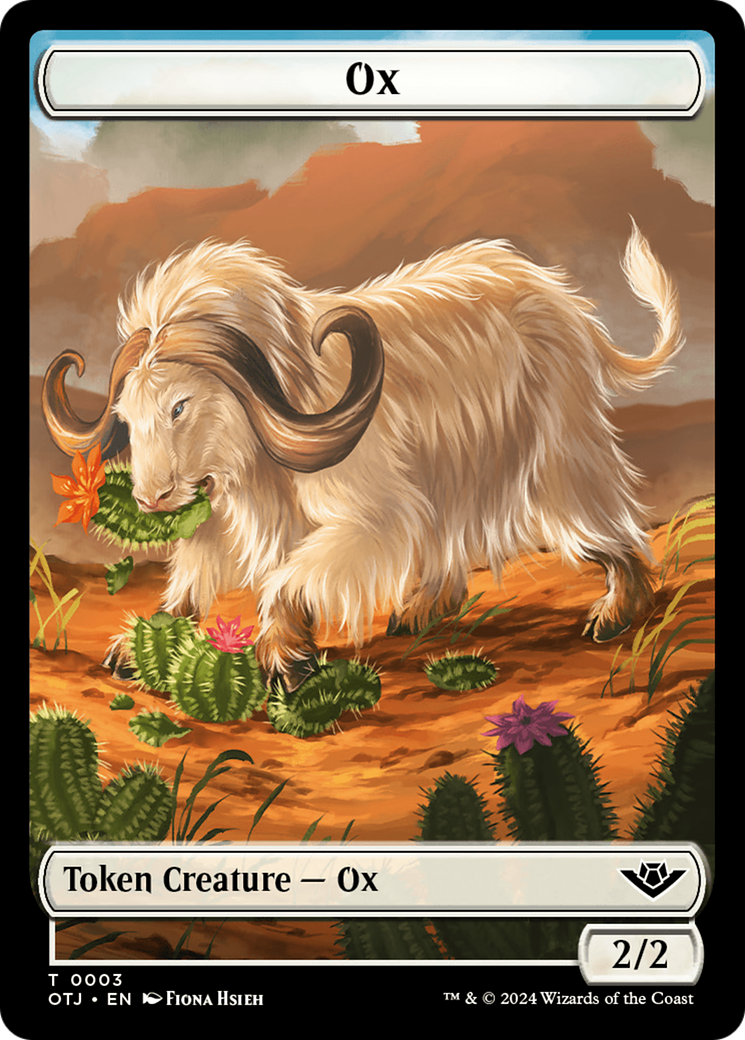 Treasure // Ox Double-Sided Token [Outlaws of Thunder Junction Tokens] | Silver Goblin