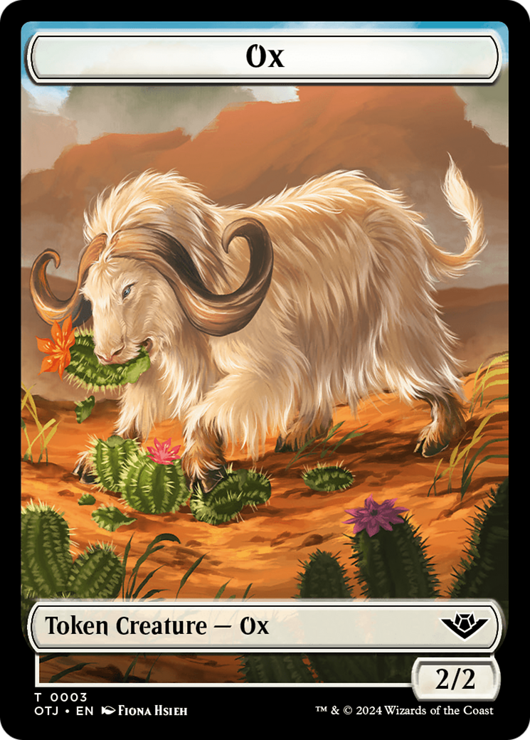 Mercenary // Ox Double-Sided Token [Outlaws of Thunder Junction Tokens] | Silver Goblin