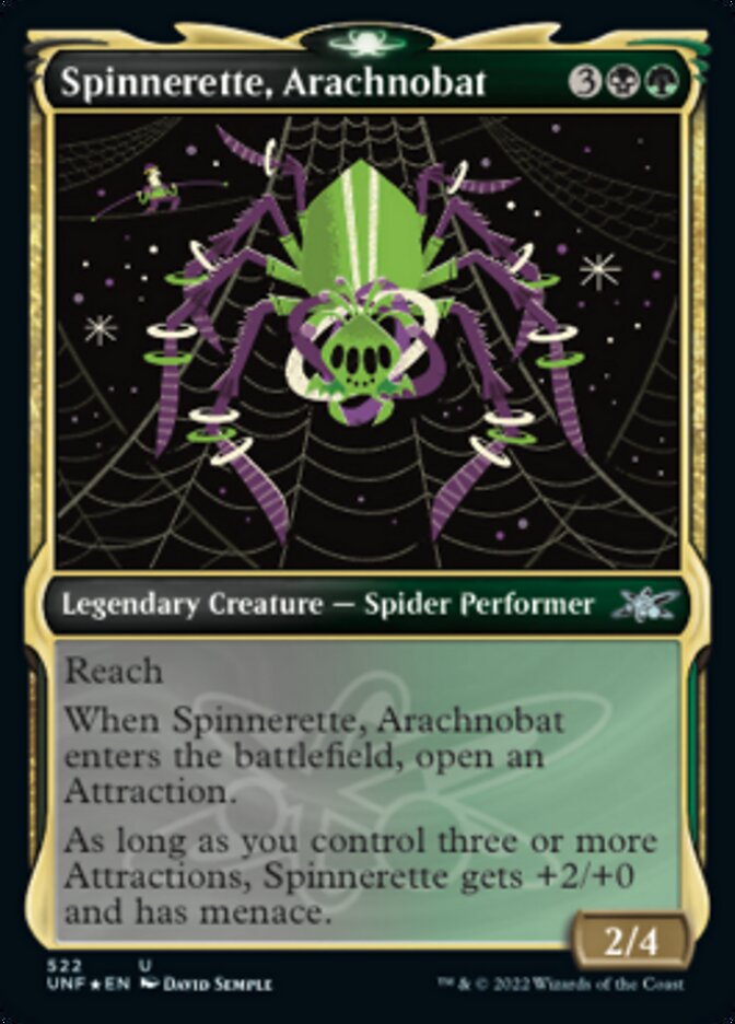 Spinnerette, Arachnobat (Showcase) (Galaxy Foil) [Unfinity] | Silver Goblin