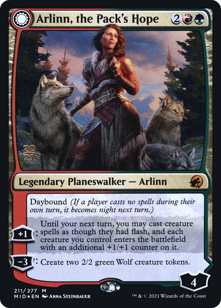 Arlinn, the Pack's Hope // Arlinn, the Moon's Fury [Innistrad: Midnight Hunt Prerelease Promos] | Silver Goblin