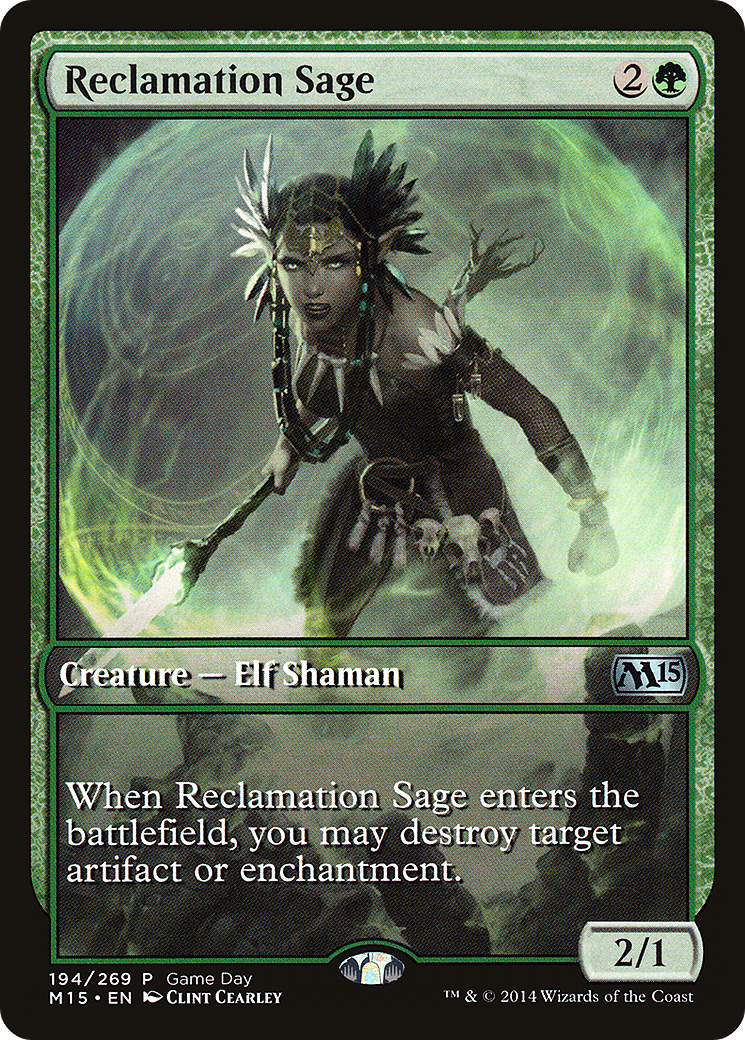 Reclamation Sage (Game Day) [Magic 2015 Promos] | Silver Goblin