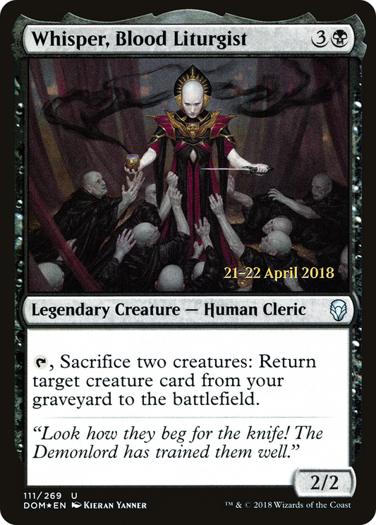 Whisper, Blood Liturgist [Dominaria Prerelease Promos]