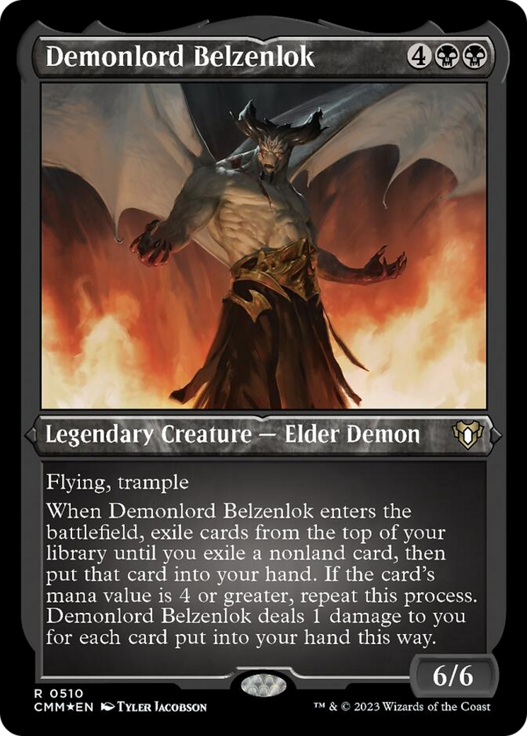 Demonlord Belzenlok (Foil Etched) [Commander Masters] | Silver Goblin