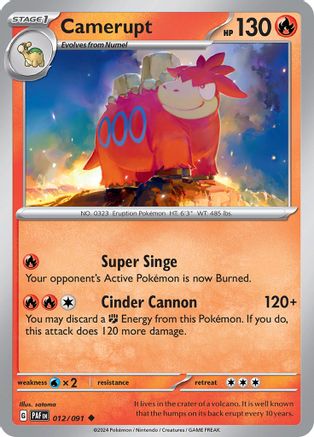 Camerupt (12) Reverse Holofoil - Paldean Fates
