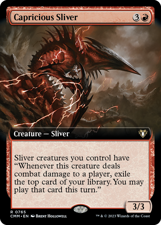 Capricious Sliver (Extended Art) (765) Foil - Commander Masters