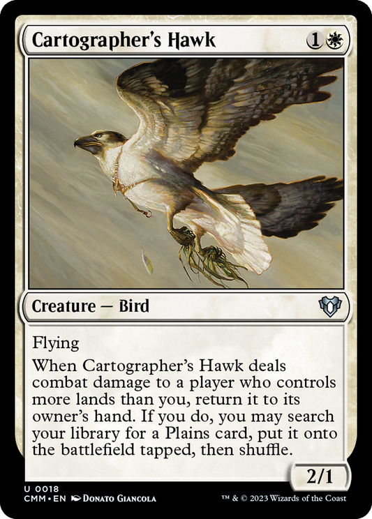 Cartographer's Hawk (018) Foil - Commander Masters