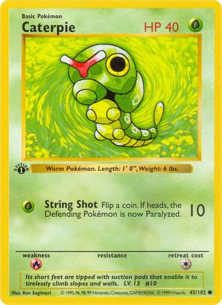 Caterpie (45) (Unlimited) - Base Set (Shadowless)