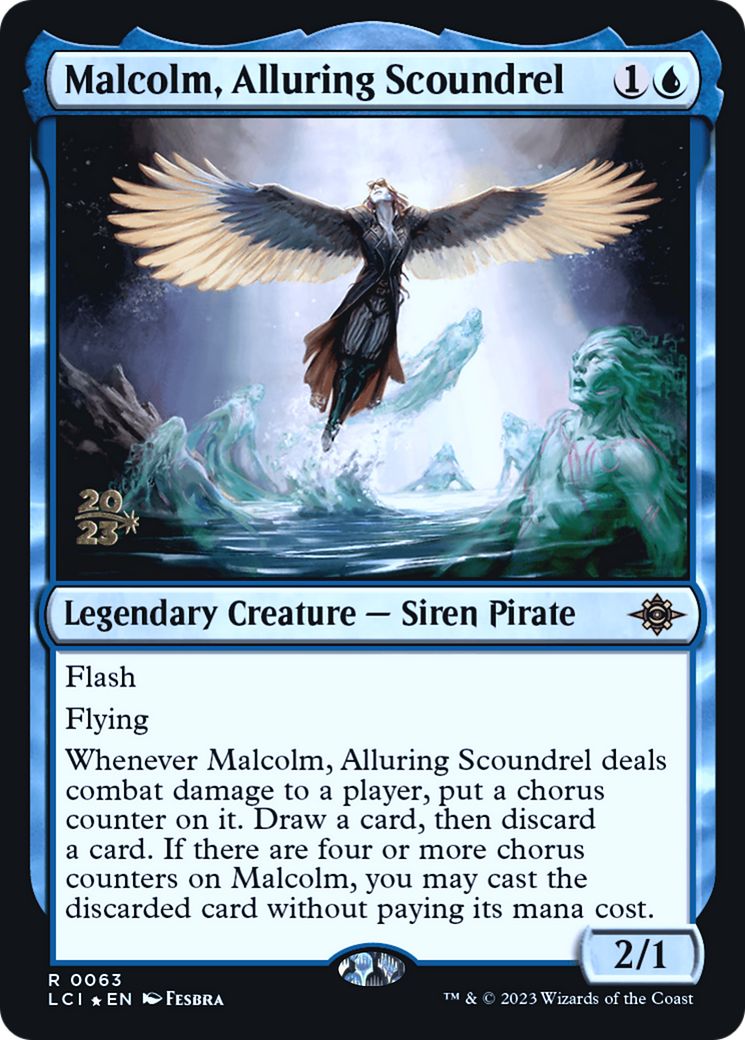 Malcolm, Alluring Scoundrel [The Lost Caverns of Ixalan Prerelease Cards] | Silver Goblin